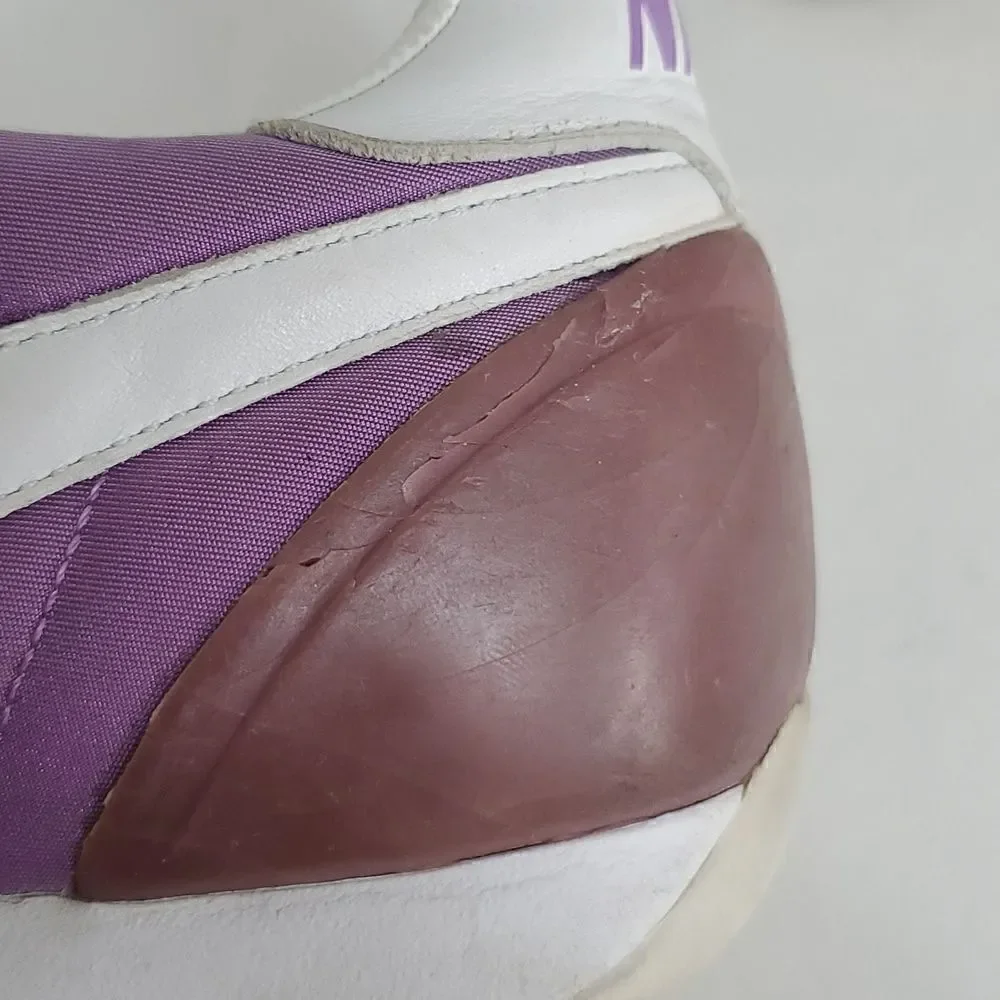 Nike Vintage Classic Sprint Sister Track Shoe Purple White Leather Size 10.5